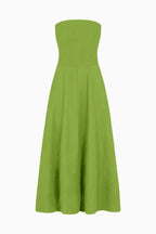 The Chiara Maxi Bandeau Dress in apple green