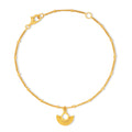 Art Deco Fan Gold Satellite Chain Bracelet