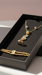 Personalised Initial Jewellery Gift Set – Necklace, Ring & Bracelet