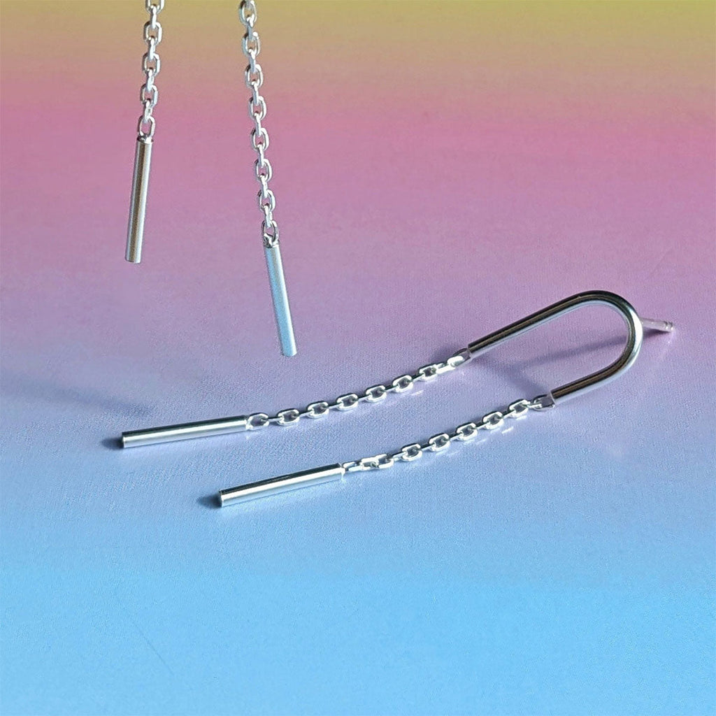Asymmetrical Arch Sterling Silver Stud Earrings