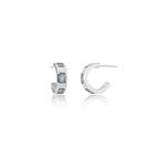Cora Chunky Huggie Hoops Silver Labradorite