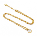 Charis Round Gemstone Necklace Moonstone
