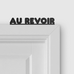 AU REVOIR door topper and door tag