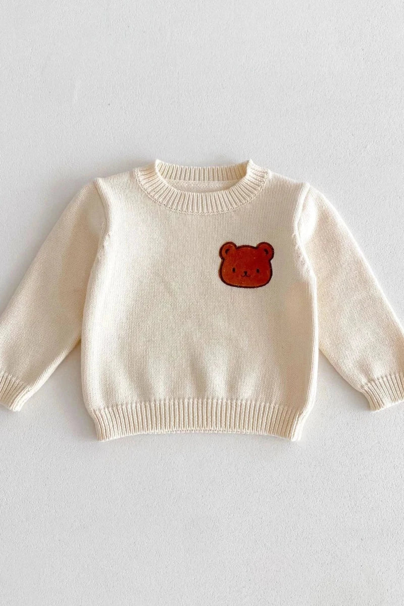 COZY Bear Knit Sweater Creme Jumper