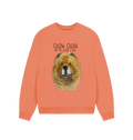 Snuggle in Style – Red Chow Chow Ladies Oversized Sweatshirt!