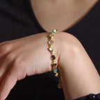 Gold Sara Mixed Gemstone Bracelet Pariba Onyx, Smoky Quartz & Rose Quartz