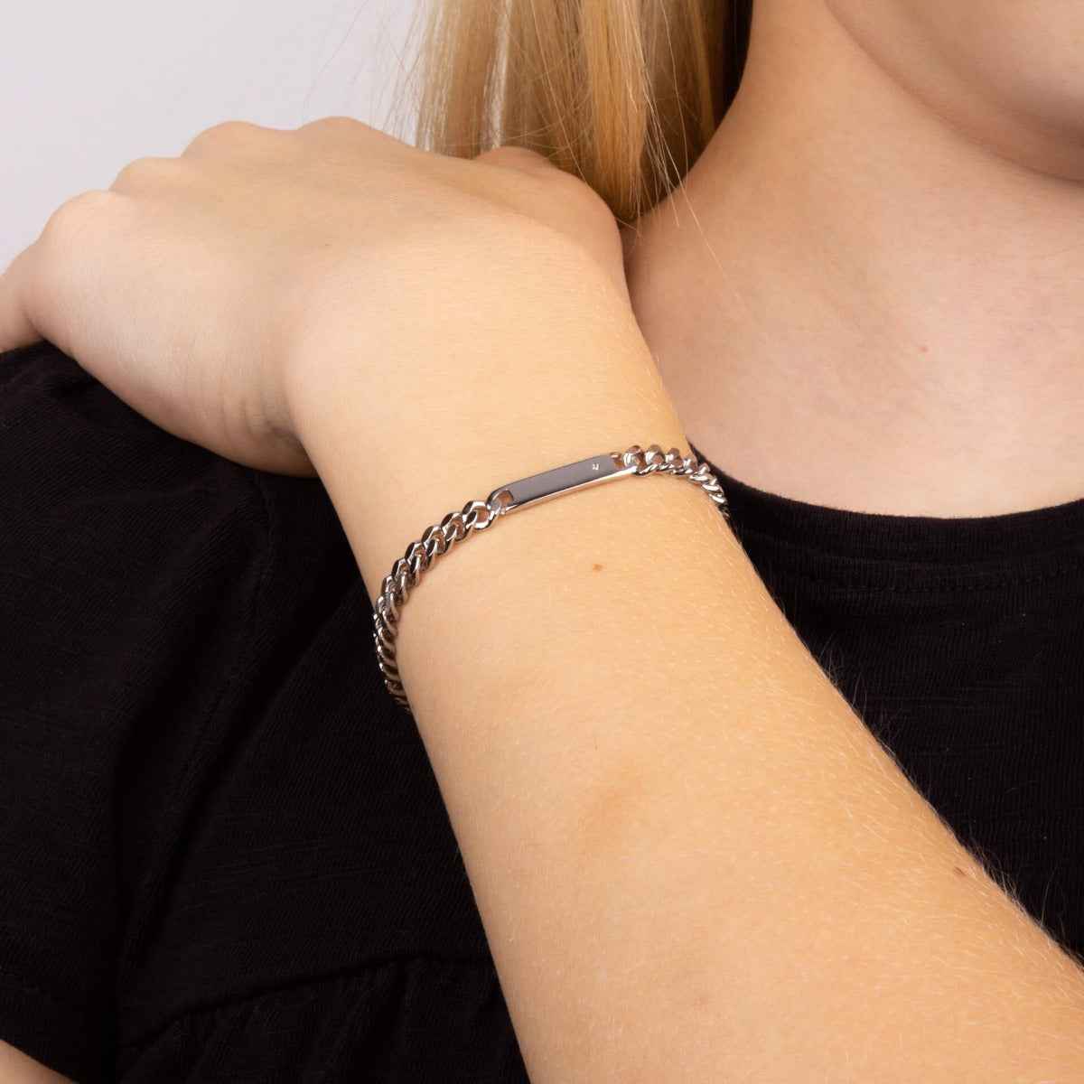 D For Diamond ID Bar Bracelet with Diamond-