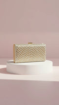 Gold Embellished Box Clutch Bag