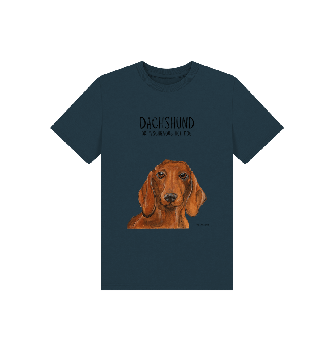 Mischievous Hot Dog Kids' T-Shirt – Small Pup, Big Attitude!