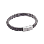 Fred Bennett Plait Detail Leather Bracelet With Brushed Finish