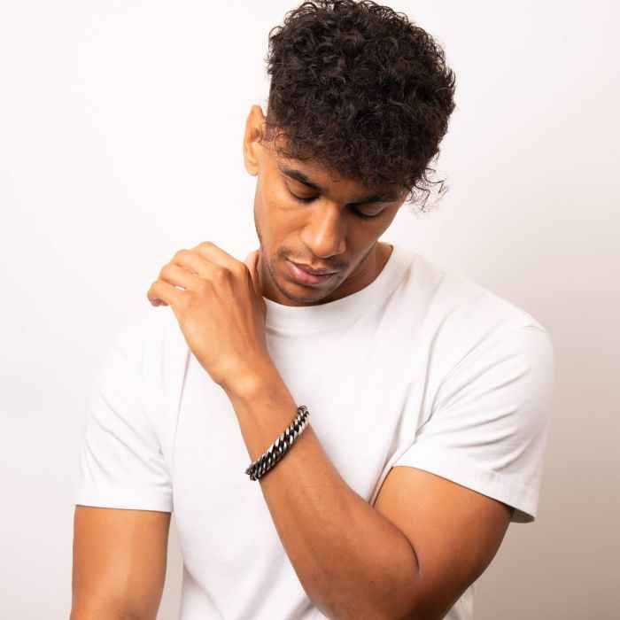 Fred Bennett Oxidised Heavy Weight Foxtail Bracelet