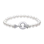 Diamonfire Shell Pearl Bracelet with Zirconia Feature Clasp