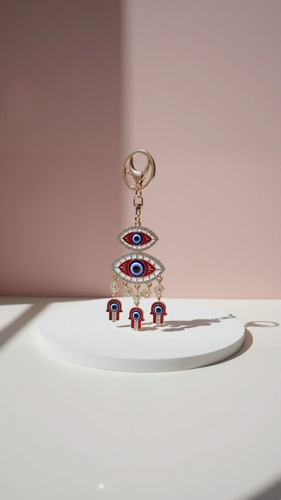 Evil Eye Dangly Crystal Key Ring & Bag Charm