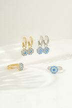 Something Blue Drop Earrings: Gold