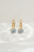 Something Blue Drop Earrings: Gold