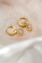 Circle Drop Hoop Huggies: Gold