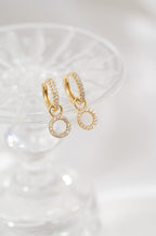 Circle Drop Hoop Huggies: Gold