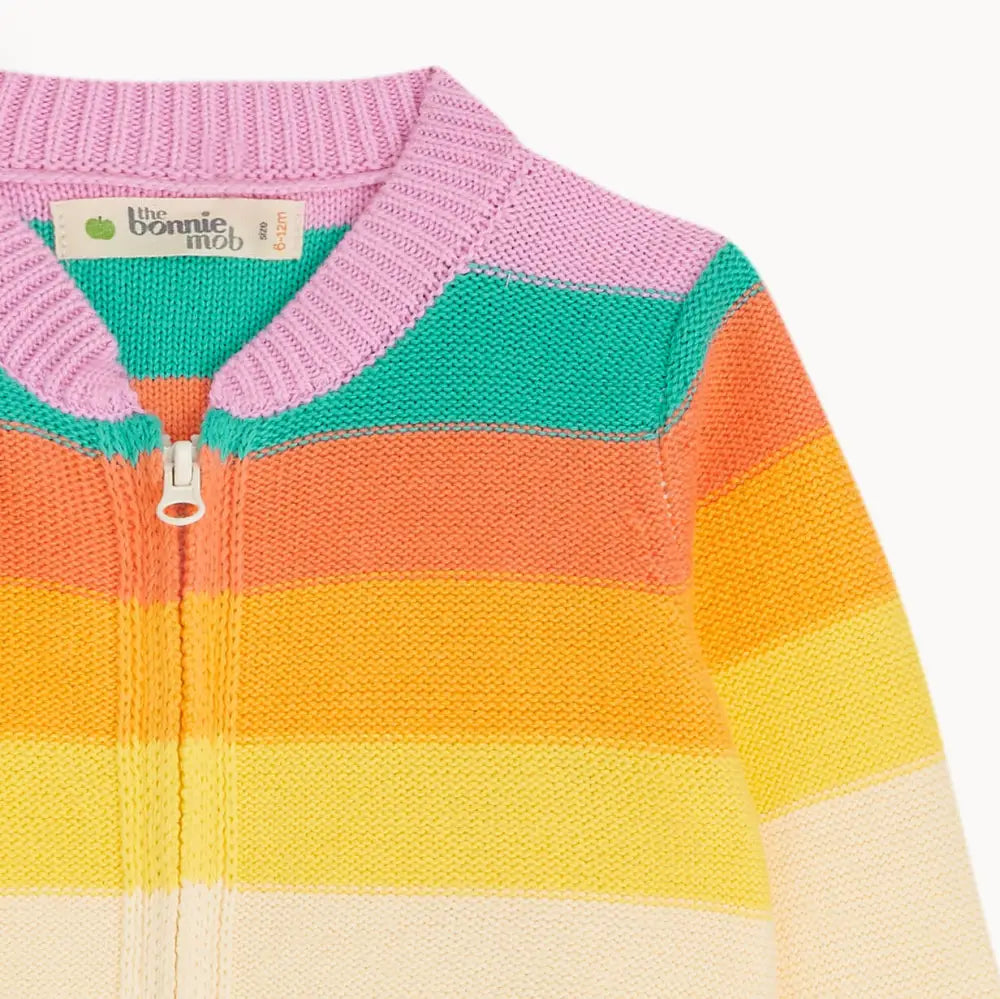 Barnacle - Rainbow Pink Stripe Cardigan