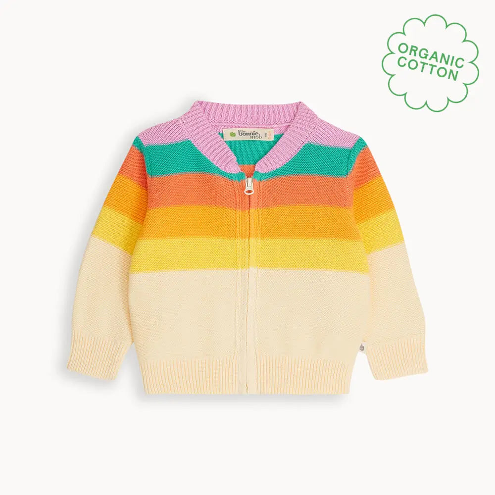 Barnacle - Rainbow Pink Stripe Cardigan