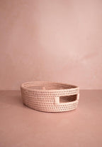 Cotswolds Oval Rattan Basket Pink - Set of 2