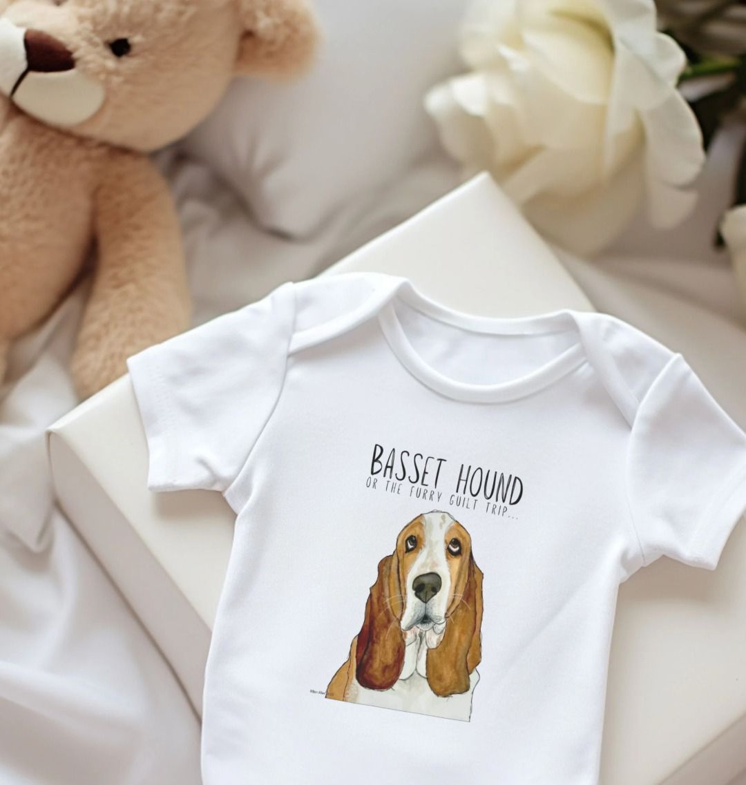 Basset Hound Baby Bodysuit: For the Littlest Guilt Trip Enthusiast!