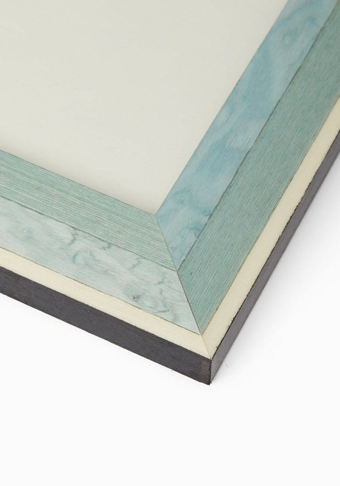 Beautiful Blue Marquetry Photo Frame with White Stripe 6x4"