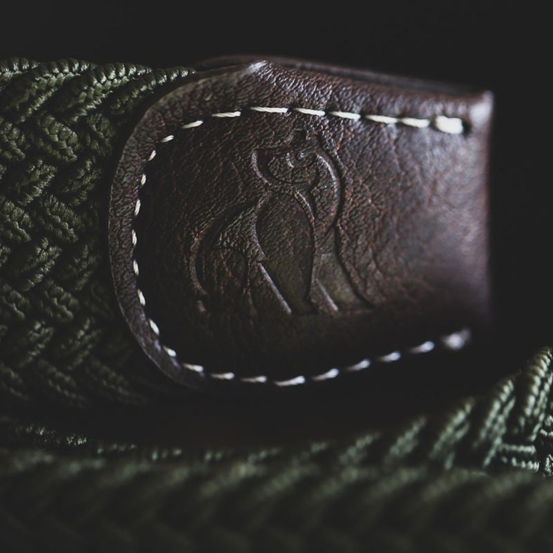 Woven Belt - Navy / White Zigzag