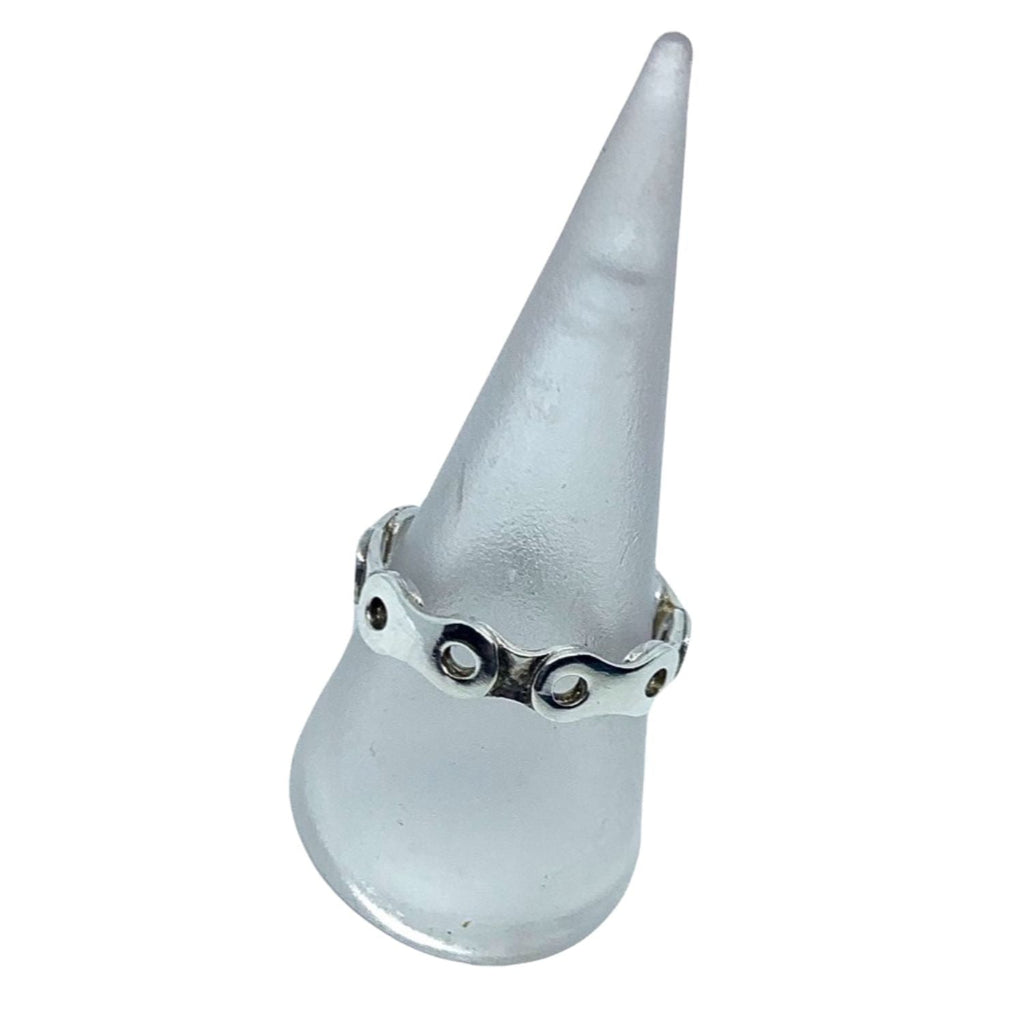 Bikers Band Ring Unisex – Sterling Silver Motorcycle Chain Band