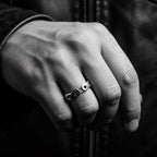 Bikers Band Ring Unisex – Sterling Silver Motorcycle Chain Band