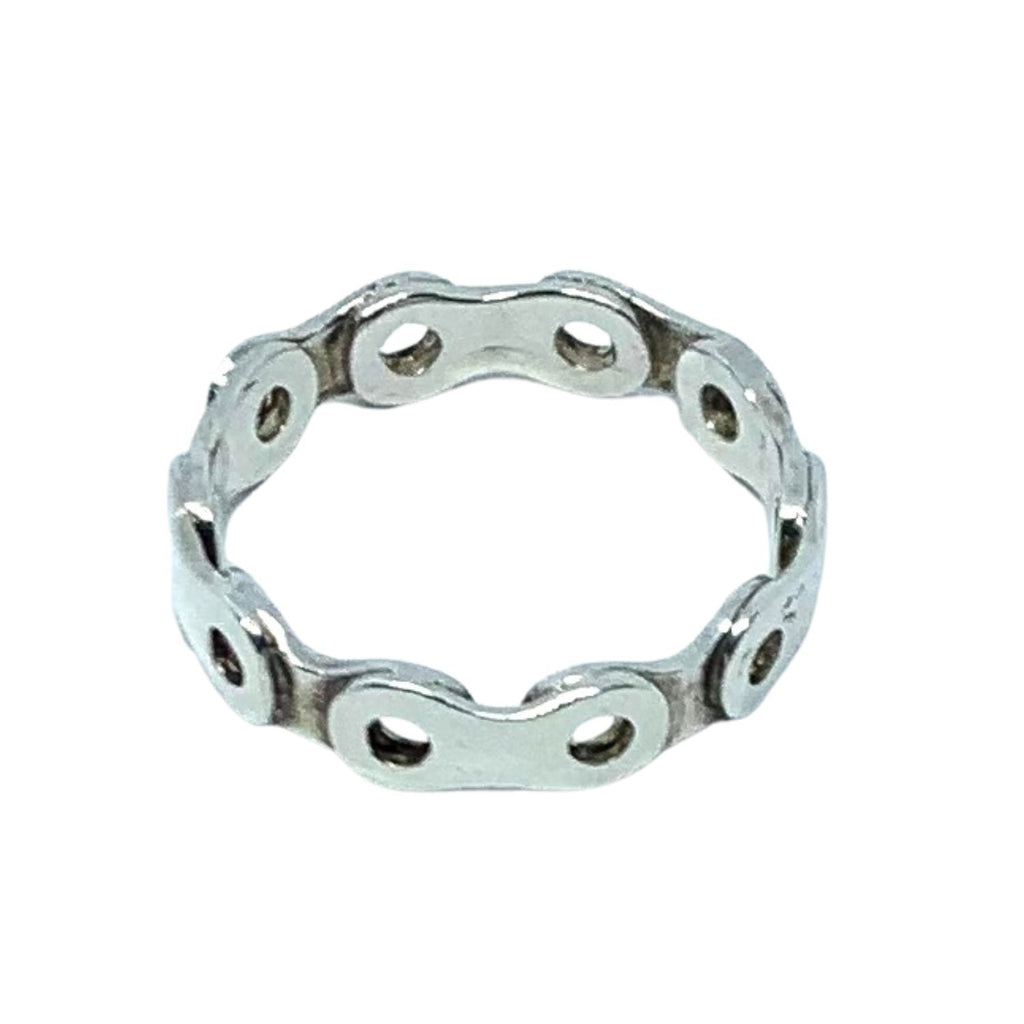 Bikers Band Ring Unisex – Sterling Silver Motorcycle Chain Band