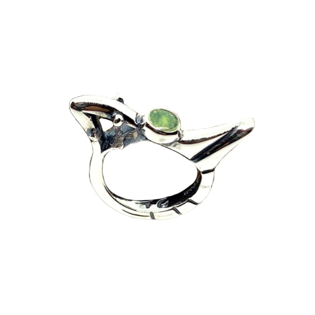 Bird Ring – Sterling Silver 925 with Ceramic Enamel or Green Jade