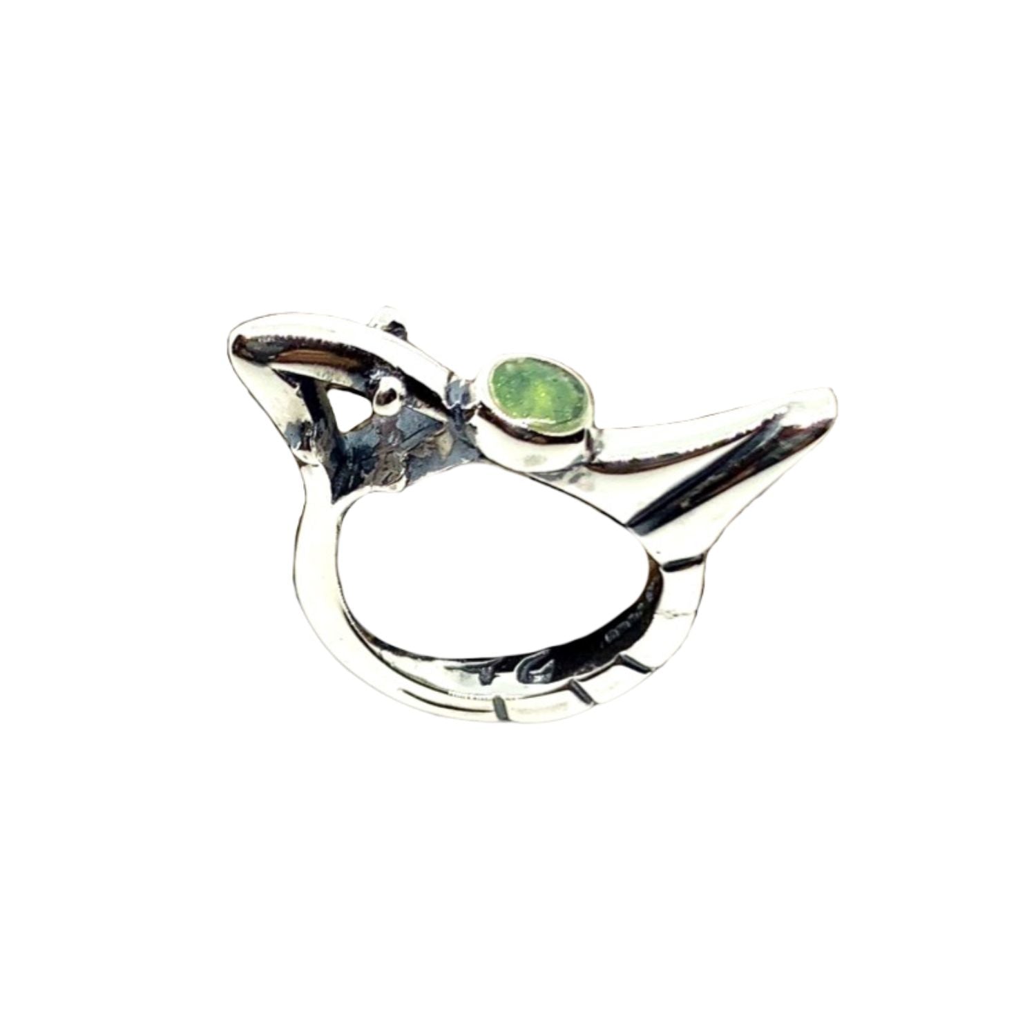 Bird Ring – Sterling Silver 925 with Ceramic Enamel or Green Jade
