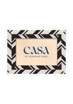 Black and White Marquetry Striped Photo Frame 7x5"