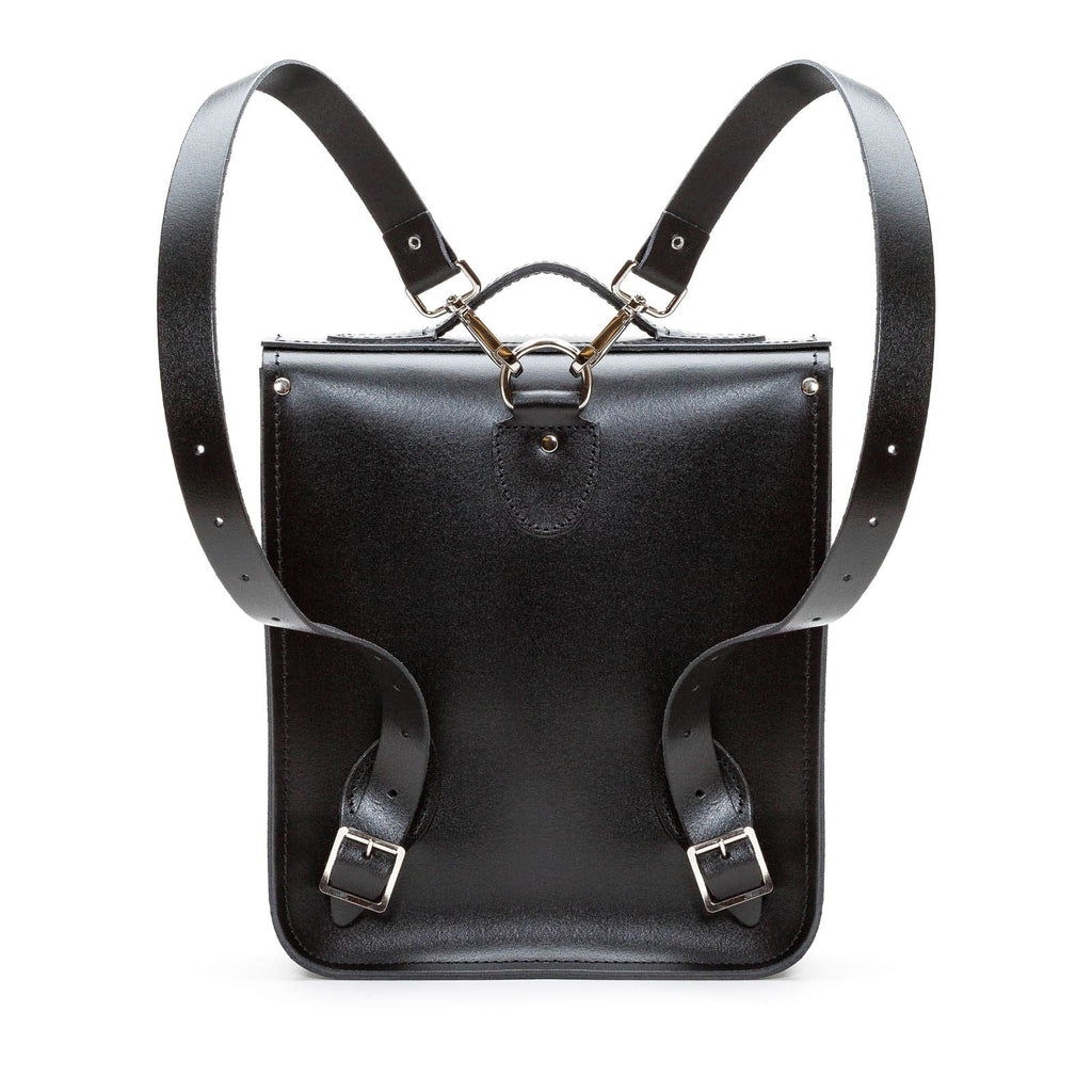 Handmade Leather City Backpack - Black