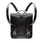 Handmade Leather City Backpack - Gothic Striped Red & Black