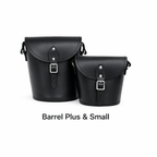 Handmade Leather Barrel Bag - Black