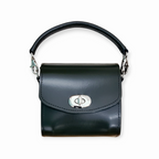 Bauble Handmade High Shine Leather Handbag - Black