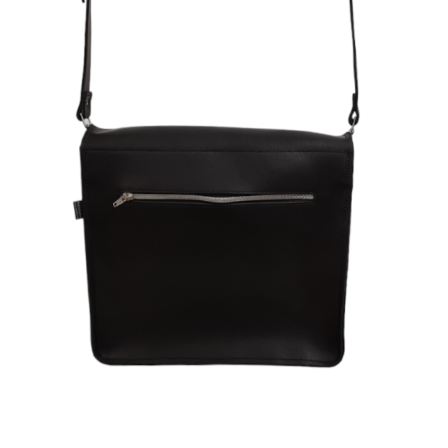 Soft Tannery Leather Messenger - Black