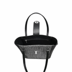 Tannery Tweed & Leather Mini Twist Lock Shopper Bag - Black