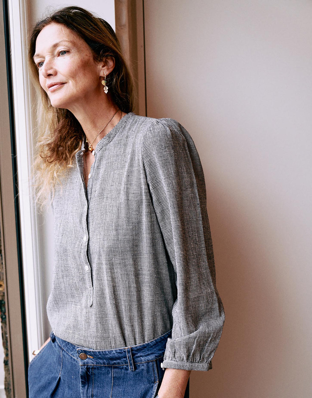 nora blouse | salt and pepper | now £75 in the sale