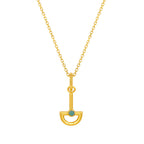Blue Chalcedony Boat Gold Necklace