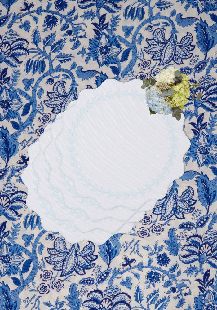 Blue Garland Placemats - Set of 4