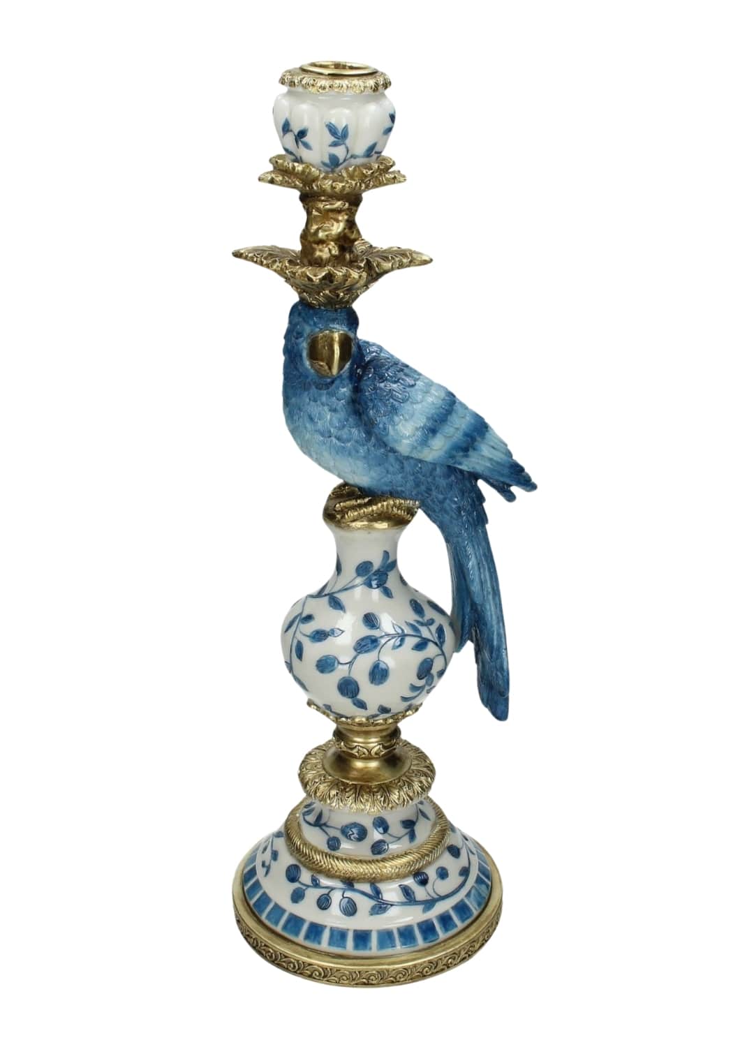 Blue Parrot Decorative Tall Candle Holder- 40 Cm Right