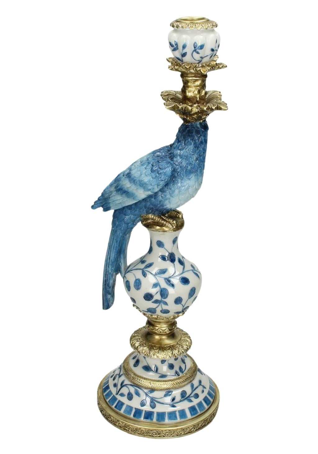 Blue Parrot Decorative Tall Candle Holder- 40 Cm Right