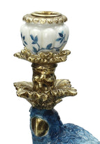 Blue Parrot Decorative Tall Candle Holder- 40 Cm Right