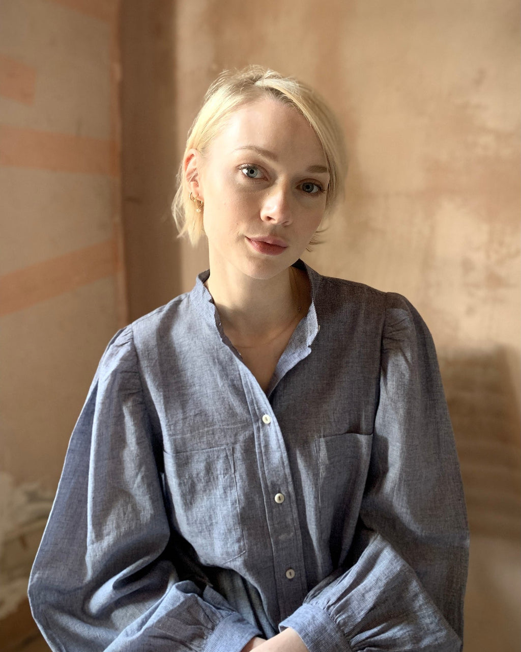 ingrid blouse | oxford blue