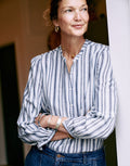 nora blouse | sargasso sea stripe | now £75 in the sale