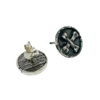 Bones Skull Medaglie Coin Stud – Sterling Silver 925