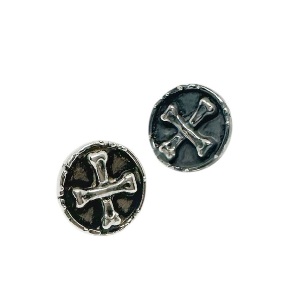 Bones Skull Medaglie Coin Stud – Sterling Silver 925