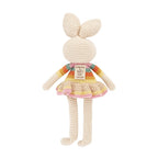 Bonnie Ballerina Bunny Crochet Toy- Pink rainbow